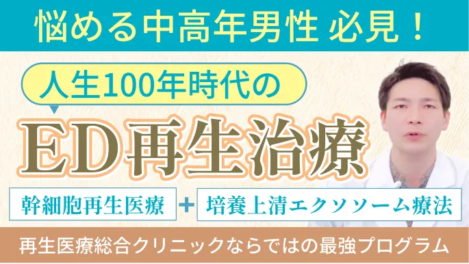 ED再生治療 Part.1 （幹細胞培養上清液編）成長因子とエクソソームで強力な血流改善